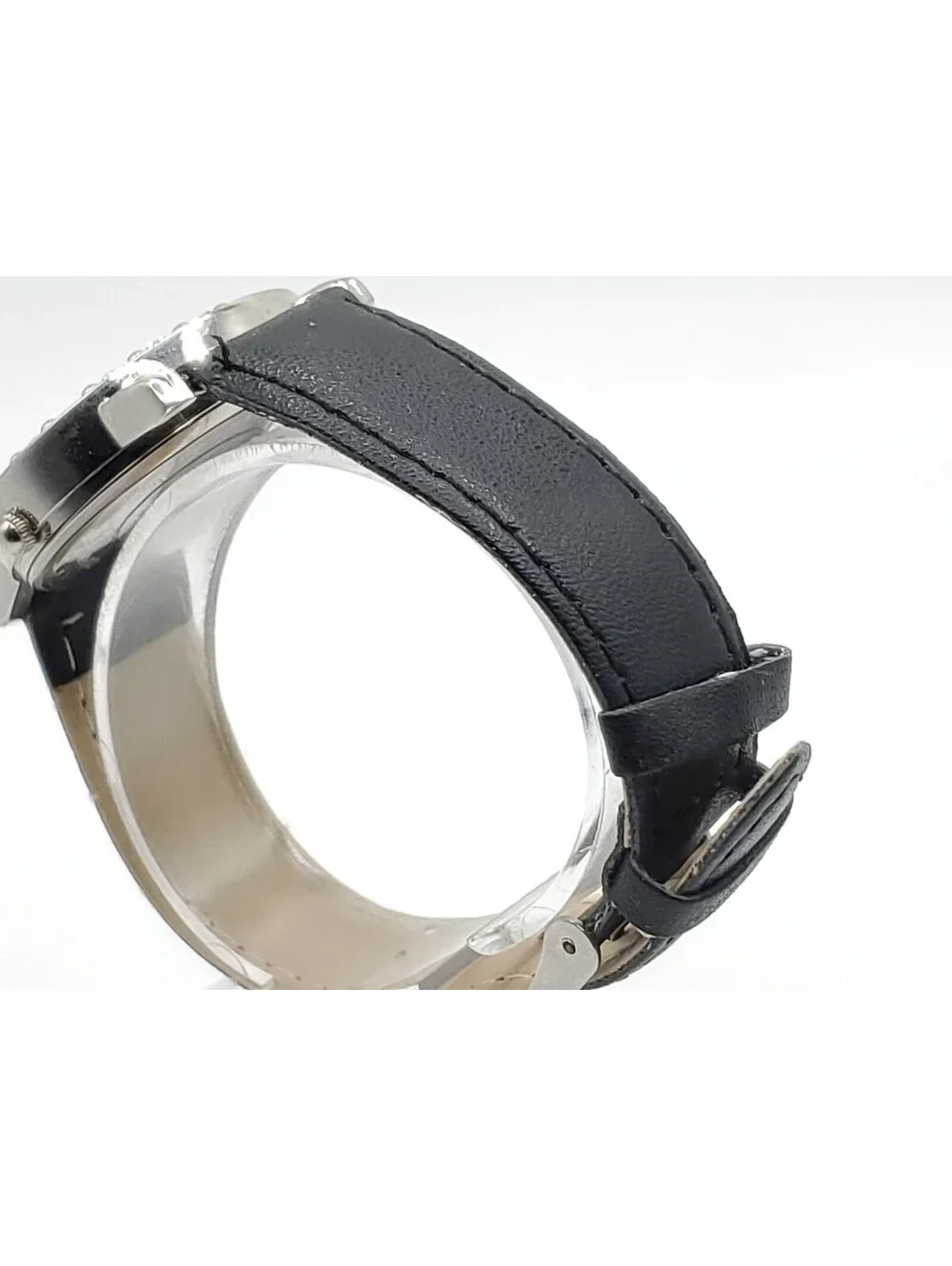 Flower Quartz Watch Womens New Battery Black Band 32mm